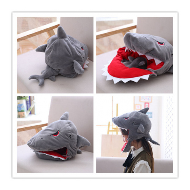 シャークハット サメキャップ さめ帽子 デラックス 鮫 被り物