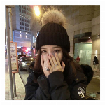 ファーポンポン付きニット帽【レディース/防寒/冬/ふわふわ/かわいい/帽子/ポンポン/ニット】