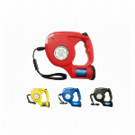 3in1 多機能 自動巻きリード【犬用/伸縮/LEDライト/うんち袋付き/5m/大型犬対応】