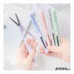 カッター付き　ペン型はさみ【パステルカラー/切り抜き/コンパクト/スリム/文具/ステーショナリー】