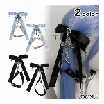 地雷系 サテンリボン ベルト【ヘアアクセ/髪飾り/パンク】