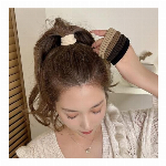 高弾力のシームレスゴム ユニークなヘアタイ ストレートスクランチ 10Pset  ヘアバンド シンプル