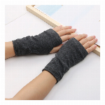 リブニット ロングアームウォーマー【指なし/防寒/レディース/おしゃれ/リブ編み..