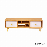 ［ミニチュア］ 棚付きローテーブル【ドールハウス/家具/お人形/テーブル/木製/..