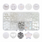 10色 カラフル ガラス ビーズ セット DIY アクセサリー パーツ 手作り ブレスレット ネックレス 材料 8mm 200個入り