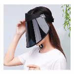 シンプルな紫外線防止サンキャップ ブラック UV サンバイザー 男女兼用