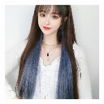 グラデーションカラー ブリッジヘアピース アッシュブルー 【..