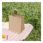 ナチュラル ジュートバッグ (26x30cm)【リネンエコ/ギフト/ショッピング/サブバッグ/LOGO印刷可】