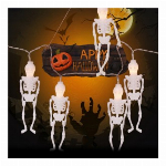 ハロウィン 骸骨LEDガーランド【10灯/20灯/30灯｜スケルトンライト/電池式/インテリア装飾】