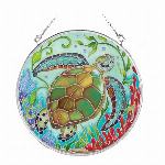 ステンドグラス風サンキャッチャー「亀さんのお遊戯」Mサイズ
