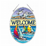 ステンドグラス風サンキャッチャー「カラフルシェル」Sサイズ