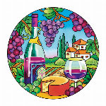 ステンドグラス風サンキャッチャー「Wine Country」Mサイズ