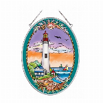 ステンドグラス風サンキャッチャー「アンプクア・リバー灯台」Mサイズ