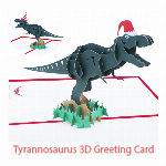 Xmax 恐竜 飾れる恐竜 立体グリーティングカード 3Dクリスマスカード クリスマス 誕生日 2タイプ