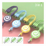 スマホ 充電ケーブル 3in1 Lightning/Type C/Micro USBケーブル 多機種対応 4色 充電 耐久 1.0m