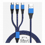 スマホ 充電ケーブル 3in1 デニム Lightning/Type C/Micro USBケーブル 多機種対応 1.2m