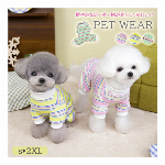 春夏ペット服 犬猫ペット服 中小型犬用品 軽量 ボーダー柄 フェイクツーピース ..