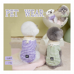 春夏ペット服 ワンピース プリーツスカートジャンパースカート Dカン 犬猫ペット..