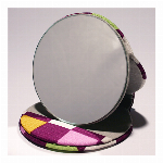 丸手鏡 「市松 紫」　コンパクトミラー 