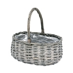 シャビーウイロー　オーバルバスケットＬ  KN011197-zzz　かご　ケース..