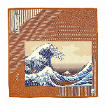 ハンカチ　京彩　北斎の浮世絵　北斎　神奈川沖浪裏　コン