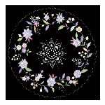 刺繍スカラー　大判まるハンカチ　桜友禅　クロ