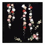 刺繍スカラー大判ハンカチ　椿 オフ