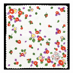 刺繍スカラー大判ハンカチ　椿 ブラック