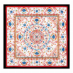 ハンカチ　茶陶の美　色絵唐花文　コン