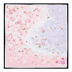 ハンカチ　友禅刺繍　藤棚　パープル