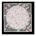 ハンカチ　友禅刺繍　夢見桜　ブルー