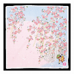 ハンカチ　友禅刺繍　舞妓　ピンク