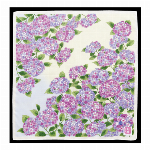 ハンカチ　友禅刺繍　紫陽花　ブルー