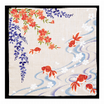 ハンカチ　大正浪漫　金魚　ピンク