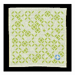 経緯　刺繍ガーゼパイルタオル　こめ ブルー