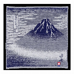 浮世絵BLUE　タオルハンカチ　赤富士