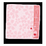 タオルハンカチ　ジャガード刺繍タオル　大正浪漫　椿　クロ