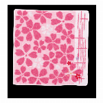 タオルハンカチ　ジャガード刺繍タオル　大正浪漫　桜　ピンク