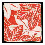 タオルハンカチ　ジャガード刺繍タオル　大正浪漫　もみじ　グリーン