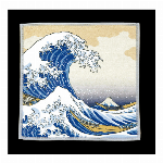 両面プリントハンカチ　マイクロファイバー　国芳の浮世絵　猫に小判