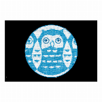 今治タオル　刺繍ガーゼパイルハンカチ　竹笹堂  ふくろうつなぎ ピンク