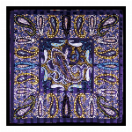 シルク綿スカーフ　更紗紋様　ペイズリー ピンク