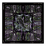 シルク綿スカーフ　更紗紋様　大和更紗 オフ