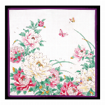 刺繍ハンカチ　en.gawa.　乙女椿　クロ