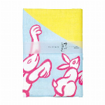 二重ガーゼ　ふんわり手拭い　十人兎色　　飛ぶうさぎ