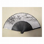 【扇子】紳士用　竹ダブルプリント扇子　白　206502