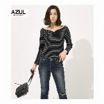 AZUL BY MOUSSY アズールバイマウジー レディースファッション レディース トップス インナー カットソー Tシャツ トップス ブラック