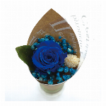 ワッフルコーンミニブーケ ブルー プリザーブドフラワー フラワーアレンジメント ..