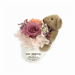 ハチミツ イエロー プリザーブドフラワー フラワーアレンジメント バラ アジサイ..