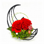 あけぼの イエロー プリザーブドフラワー フラワーアレンジメント マム アジサイ..